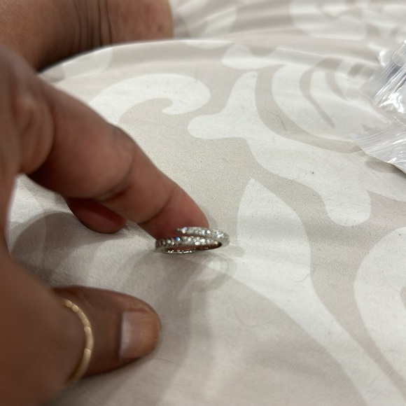 Women Fashion  Silver Drill Zirconia Open Band Ring - Picture 4 of 10